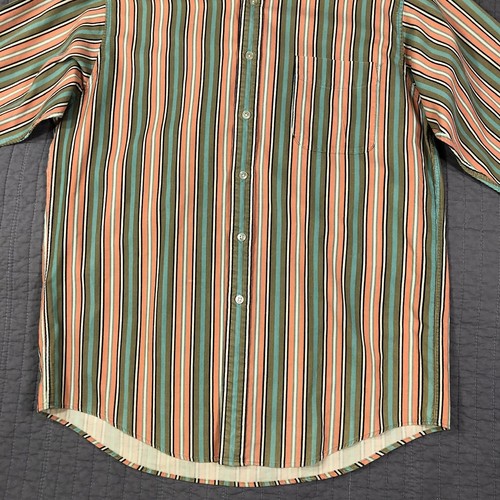 Vintage J.Crew Oarsman Shirt Men Medium Blue Pink Striped Corduroy Button-Down - Picture 14 of 23