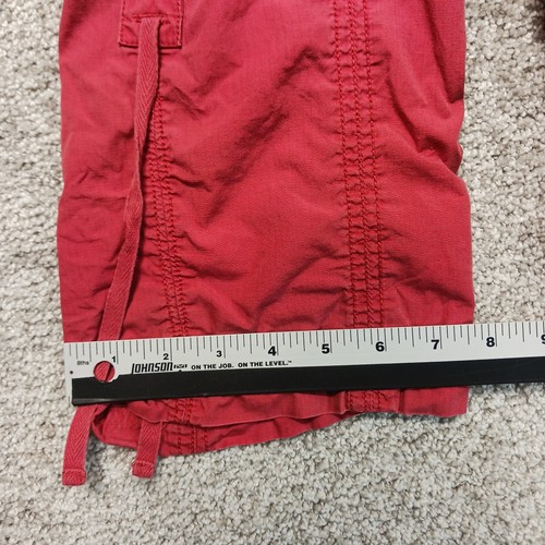 Mossimo Supply Co Pants Womens 10 Red Cargo Capri Drawstring Pockets Casual - Picture 8 of 10