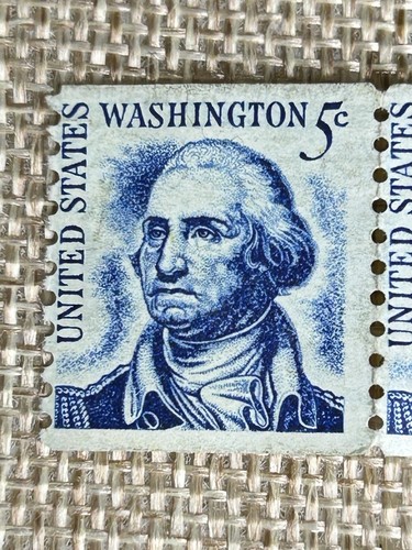 1966 3 US 5 Cent George Washington Stamp Blue Unused Rare Vintage - Picture 2 of 5