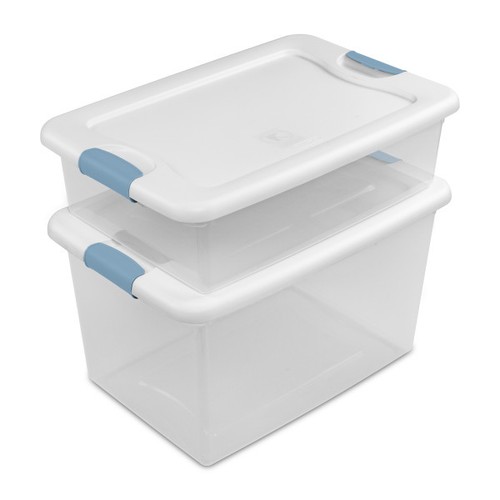 Sterilite 64 Qt Clear Plastic Stackable Storage Bin w/ White Latch Lid, 12 Pack - Bild 12 von 12
