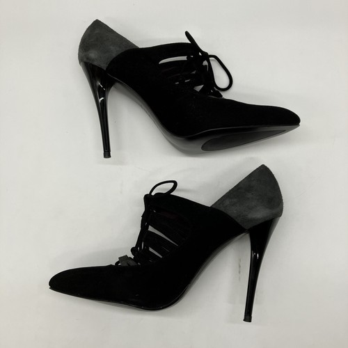 Beautiful unworn STUART WEITZMAN black/grey suede lace up stilettoes size 9 M - Picture 6 of 10