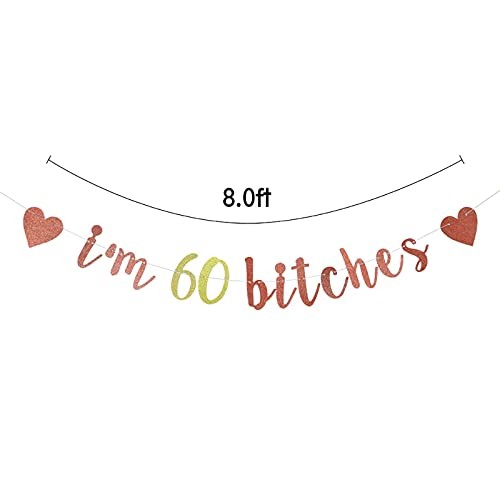 Ich bin 60 Hündinnen Banner - Lustige 60. Geburtstag Party Deko, Damen 60. Geburtstag - Bild 3 von 7