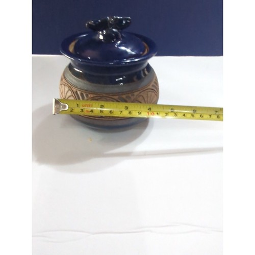 Blaisdell Pottery Rare Pot Dark Blue With Lid - Picture 6 of 8