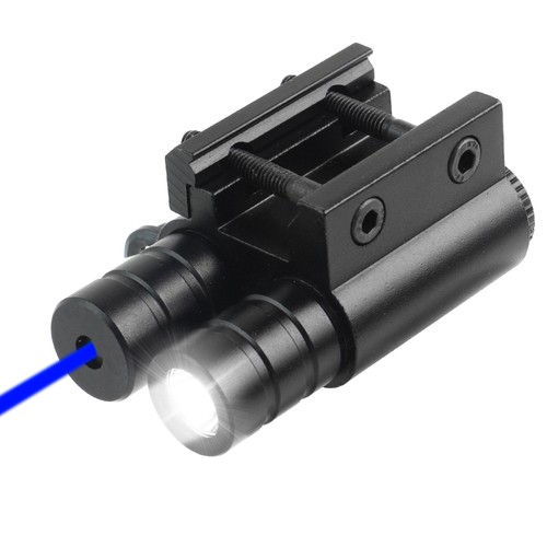 Tactical LED Rifle Gun Flashlight and Blue Dot Laser Sight Combo for 20mm Rails - Picture 17 of 17