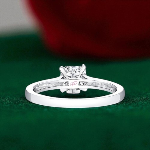 18k White Gold Ring For Women Diamond Lab Grown Cushion 1.1 Carat IGI Certified - Picture 3 of 10