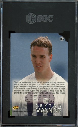 1998 Playoff Absolute PEYTON MANNING #165 RC Rookie Retail Die-Cut SGC 9 Colts - Picture 2 of 2