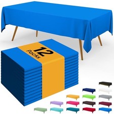 Disposable Table Cloth - 12 Pack, 54 x 108 Inch 54" x 108" - 12 Packs Blue