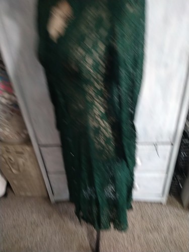 Dawn Joy Vintage Y2K Cottage Core Feminine Lace Embroidered Sheer Dress Green 4p - Bild 6 von 12