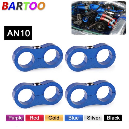 4Pcs AN10 20mm Braided Hose Separator Clamp Fitting Bracket Oil Line Clip Car - Picture 1 of 15