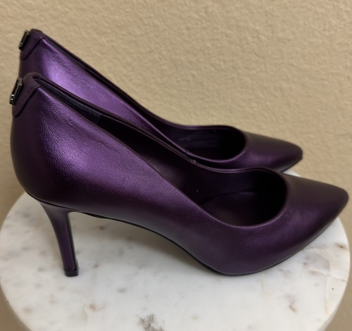 NEW Women Karl Lagerfeld Paris Royale Leather High Pump Violet Purple Sz 6.5 - Bild 6 von 8