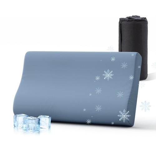 Camping Pillows for Sleeping - Memory Foam Travel Pillow 2 Heights Use - Smal...