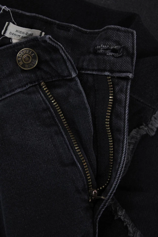 Pantalones cortos de mezclilla Madewell para mujer de algodón con cremallera y botones negros talla EUR 25 Foto 4 de 4