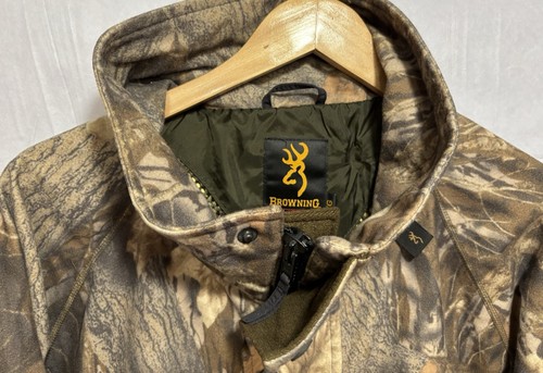 Browning Jacket Men’s Camo Hunting Coat Hydro Fleece Lined Gore-Tex Outdoors EUC - Picture 2 of 9