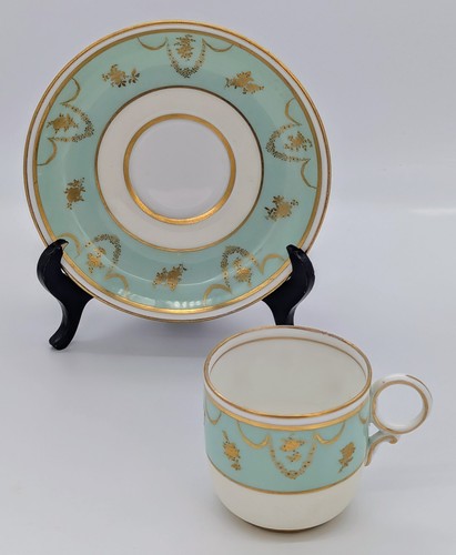 Rare Turquoise & Gilt Espresso Cup & Saucer by Robert Allen Royal Doulton - Picture 11 of 14