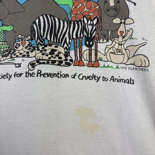 Vintage 90s Share The Earth Prevention Animal Cruelty Shirt Animals Nature Sz XL - Picture 2 of 9