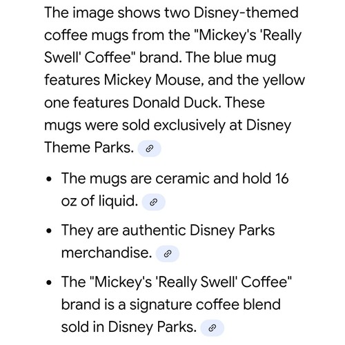 Disney's Disney Parks "Mickeys 'Really Swell' Coffee" Brand Coffee Mugs - Picture 9 of 10