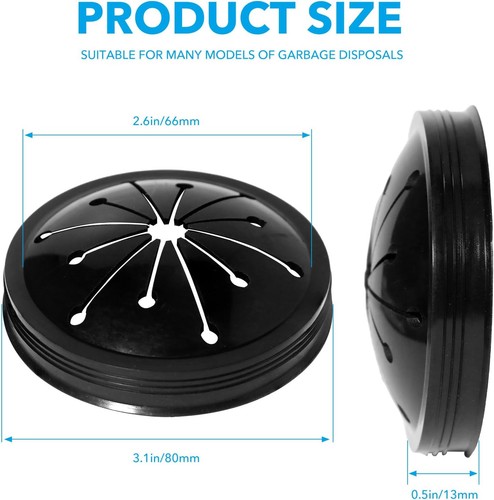 Kitchen Garbage Disposal Rubber Drain Insert,3pcs Black  - Picture 2 of 7