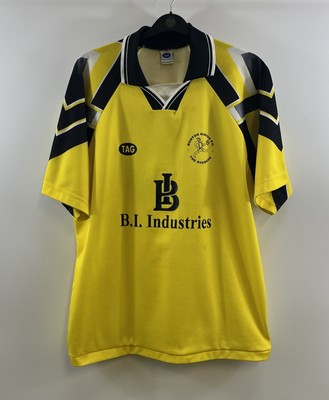 Burton Albion Matchworn Heim Fußball Trikot 1999/00 Erwachsene großes Etikett F923