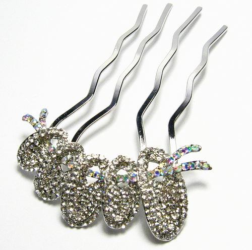 SCHÖNE KLARE ÖSTERREICHISCHE STRASS KRISTALL HAARNADEL HAARKAMM STAB GABEL DUTT C1176C - Bild 2 von 3