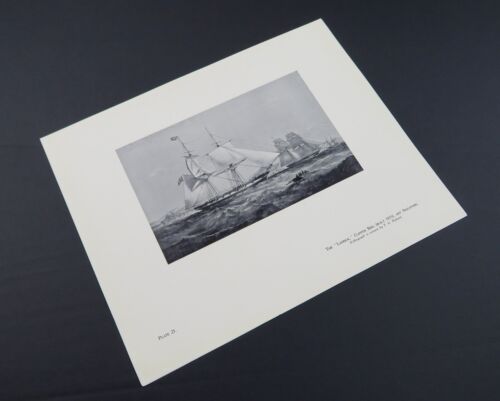 The LANRICK Clipper Brig Tall Sailing Ship, 1925 vintage nautical print - Picture 2 of 3
