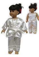 Ivory Satin Pajamas & Robe Sleepwear Made For 18 American Girl Doll Clothes Ivory Satin Pajamas & Robe Sleepwear Made For 18 American Girl Doll Clothes