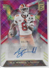 A.J. TERRELL 2020 PANINI ELITE PURPLE ROOKIE AUTOGRAPH AUTO RC /49 FALCONS