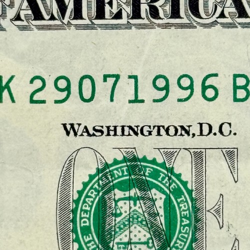 29th July 1996 Dollar 26 July 1996 Birthday Anniversary Fancy Serial Number - Picture 1 of 3