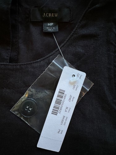 NEW 2019 J. Crew Shift Dress Beauchamps 100% LINEN & 100% Cotton Lined Black PM - Picture 4 of 13