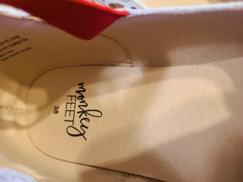 Monkey Feet Baseball Printed Strappy Ballet Flats Size 38 NWOT - Picture 2 of 6