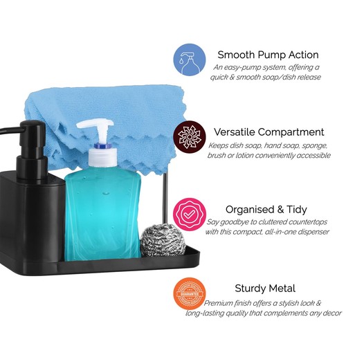 Innoteck Essentials 3-in-1 Sink Organiser With Hand And Dish Soap Dispenser - Picture 6 of 7