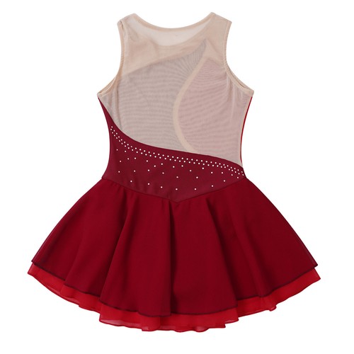 Girls Dresses Patchwork Dress Smooth Leotard Breathable Costume Sparkling Dance - Picture 14 of 89