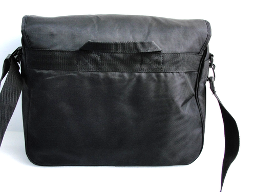 Lacoste Parfums Challenge Crocodile Logo Spell Out Crossbody Messenger Bag Black - Picture 2 of 14