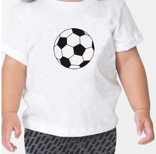 Black And White Soccer Ball Cotton Toddler Baby Kid T-shirt Tee 6mo Thru 7t - Picture 4 of 14