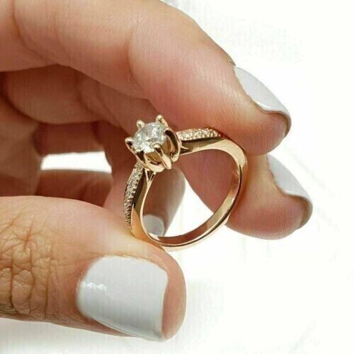 Wedding Solitaire Band Ring 1.80Ct Round Cut Real Moissanite 925 Sterling Silver - Bild 3 von 5