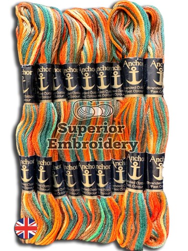 Pack of 6 Anchor Stranded Multi Coloured Embroidery Threads Cotton Skeins Floss - Picture 3 of 6