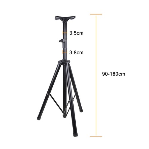 PA Speaker Stand Tripod Heavy Duty 90cm-180cm Height Adjustable 35mm 50 KG Load - Picture 5 of 11