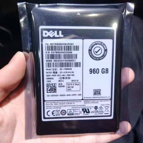 960GB SM863a Samsung SSD MZ-7KM960B SATA 6 G bps MZ7KM960HMJP0D3 DELL 0DD4G0 - Afbeelding 1 van 2