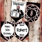 Personalised slip knot chris birthday bunting party decoration banner rock band