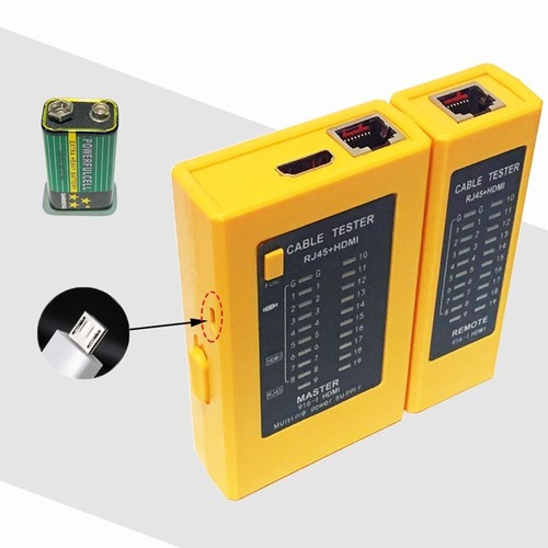 2 in 1 HDMI Wire Tester Battery Powered Ethernet Tester Checker RJ45 Cat5 Cat6 - Bild 5 von 12