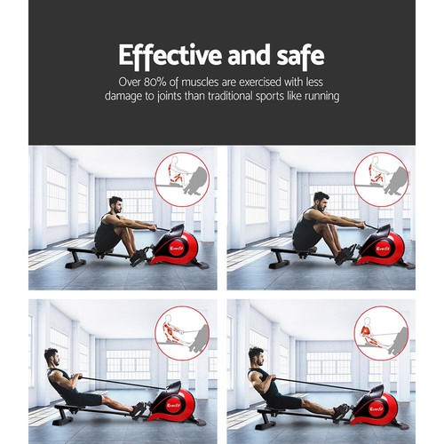 Rowing Machine Magnetic Brake System Flywheel 10 Level Resistance Toning Workout - Picture 3 of 7