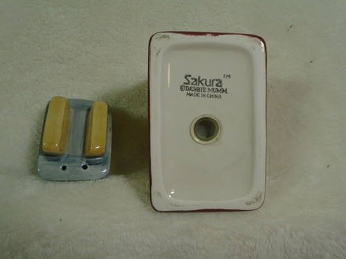 Sakura Debbie Mumm Salt & Pepper Shakers (Toaster) Earthenware RARE!! - Picture 9 of 9