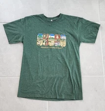 NEW VTG Forever Friends Llama Machupicchu Maravilla del Mundo green t-shirt (M)