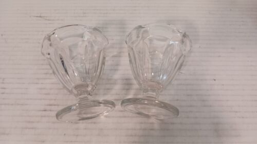 Vintage Anchor Hocking Glass Pedestal Parfait Dessert Cups - Set of 2 FREE SHIP - Picture 3 of 4