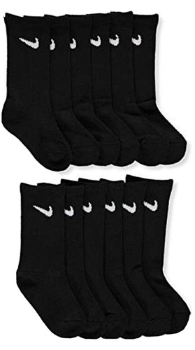 6 PAIRS NIKE JORDAN BOY GIRL CUSHIONED WHITE BLACK CREW QUARTER Socks 5-7 10C-3Y - Picture 3 of 41