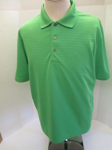 P.G.A. Champions Tour Men's Large Bright Green 3 Button Pullover Golf Shirt