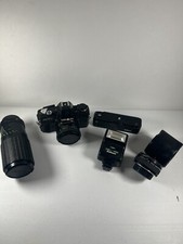 Minolta X-7A 35mm SLR Film Camera With 50mm Lens + 80-200mm Lens UNTESTED