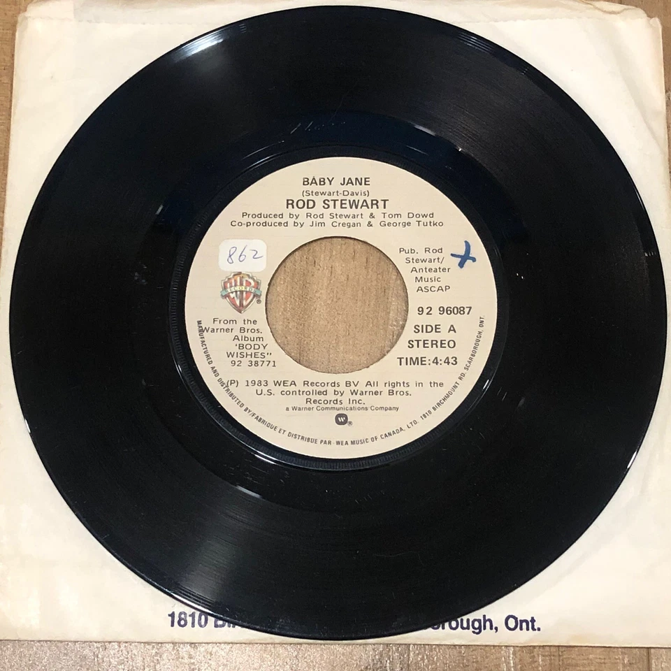 ROD STEWART BABY JANE/READY NOW 92 96087  45 RECORD - Image 2 of 2