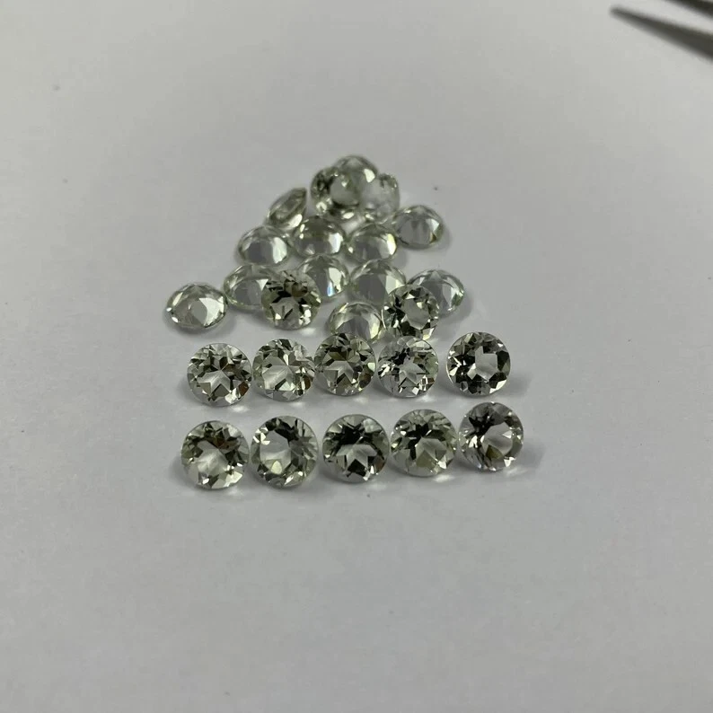 Amatista verde natural 4 mm redondo facetado calibrado tamaño piedra preciosa suelta 10 piezas Foto 4 de 4