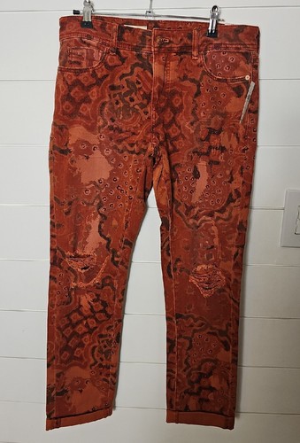 NWT Anthropologie Pilcro The Slim Boyfriend Jeans size 26 Orange Floral - Picture 7 of 22