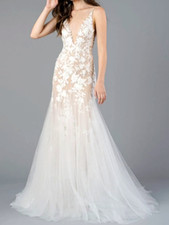 NEW NWT Jenny Yoo Spring 2020 Embroidered Tulle White Long Dress Wedding Gown 6